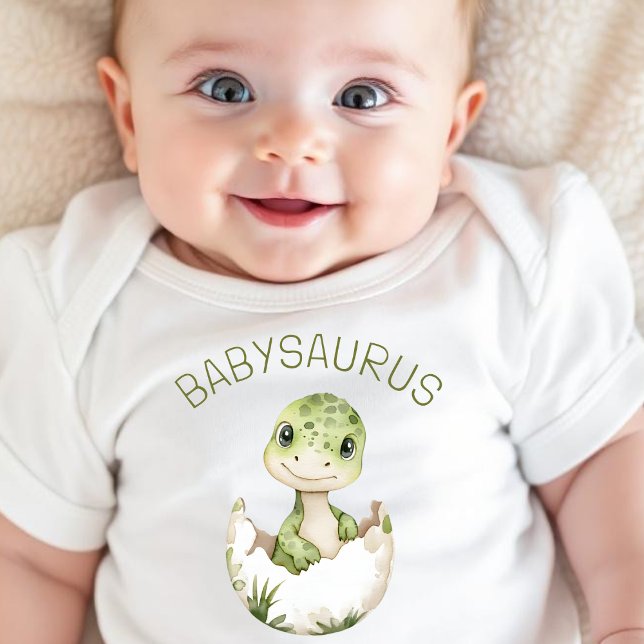 Cute Dinosaur Personalized Dino Babysaurus  Baby Bodysuit (Creator Uploaded)