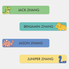 Cute Dinosaur Personalized Kids Name Waterproof Labels