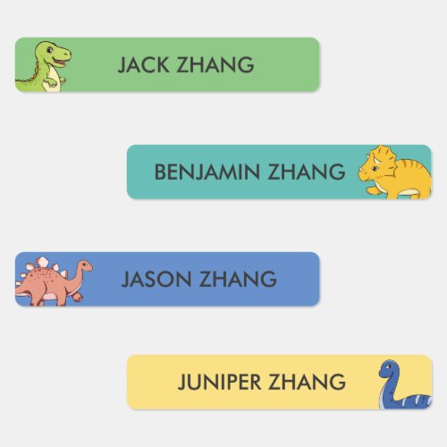 Cute Dinosaur Personalized Kids Name Waterproof Labels