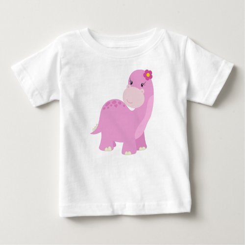 Cute dinosaur pink dinosaur Girl dinosaur dinos Baby T_Shirt