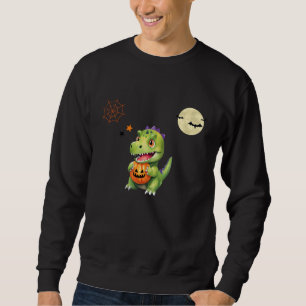 Cute Dinosaur play pumpkin trick o treat halloween Sweatshirt