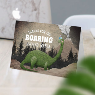 Cute Dinosaur Prehistoric Boys Birthday Thank You Card