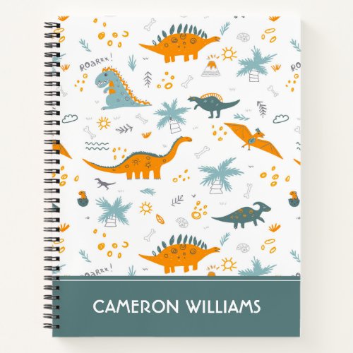 Cute Dinosaur Raoarrr Pattern Notebook