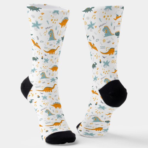 Cute Dinosaur Raoarrr Pattern Socks