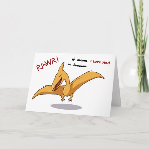 cute dinosaur rawr means I love you Card