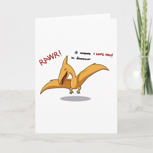 cute dinosaur rawr means I love you Card