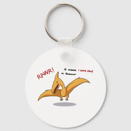 cute dinosaur rawr means I love you Keychain