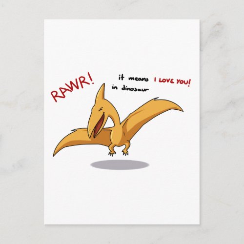cute dinosaur rawr means I love you Postcard