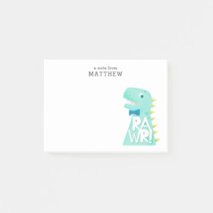 Cute Dinosaur RAWR Personalized Post-it Notes