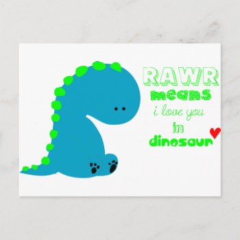 Cute Dinosaur Rawr Postcard by bunnieclaire at Zazzle