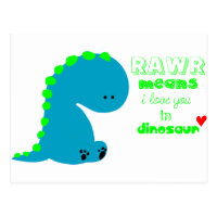 Cute Dinosaur RAWR Postcard