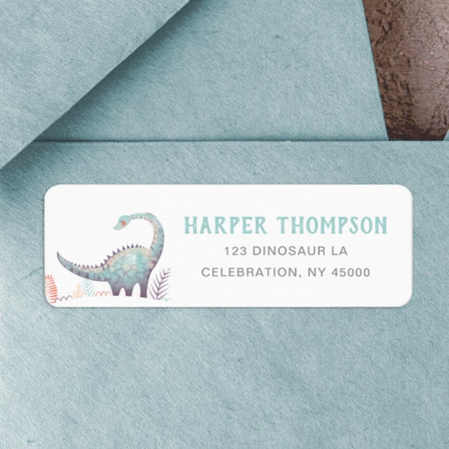 Cute Dinosaur return label address (Creator Uploaded)