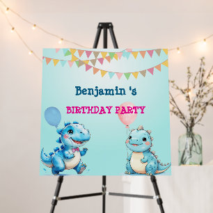 Cute Dinosaur rex Balloon Birthday Party Welcome Foam Board