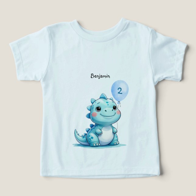 Cute Dinosaur roar Boy Happy birthday party Toddler T-shirt (Design Front)