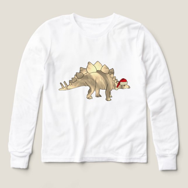 Cute Dinosaur Santa Christmas Tri-Blend Shirts (Design Front)