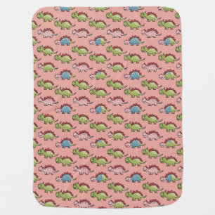 Cute dinosaur seamless pattern baby blanket