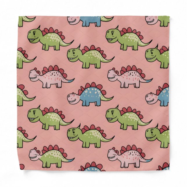 Cute dinosaur seamless pattern bandana (Front)