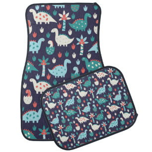 Cute dinosaur seamless pattern car floor mat