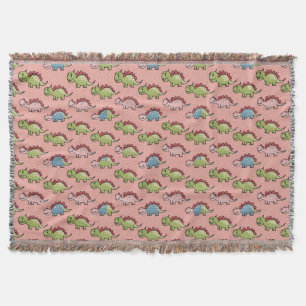 Cute dinosaur seamless pattern throw blanket