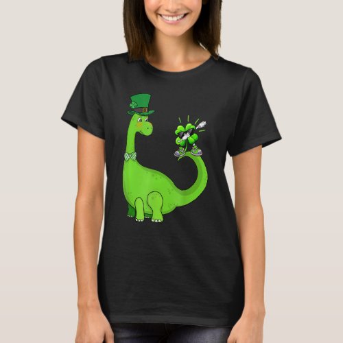 Cute Dinosaur Shamrock St Patricks Day Toddler Ki T_Shirt