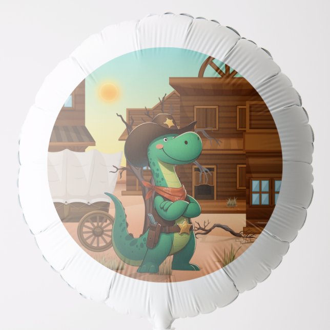 Cute dinosaur sheriff/cowboy  balloon (Front)