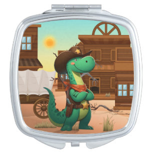 Cute dinosaur sheriff/cowboy  compact mirror