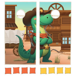 Cute dinosaur sheriff/cowboy  cornhole set