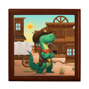 Cute dinosaur sheriff/cowboy gift box