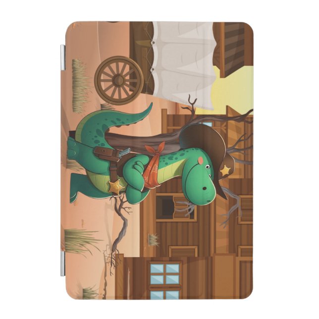 Cute dinosaur sheriff/cowboy  iPad mini cover (Front)