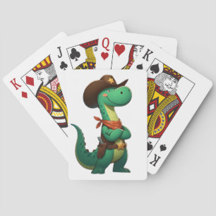 Cute dinosaur sheriff/cowboy poker cards