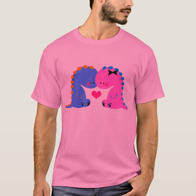 Cute dinosaur shirt // Dinosaurs in love shirt (Front)