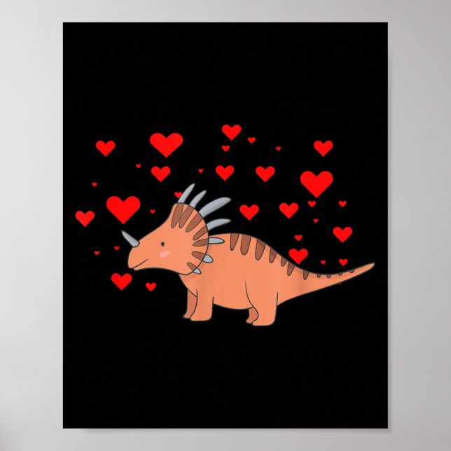 Cute Dinosaur Shirt For Valentines Day _ Tricerato Poster (Front)