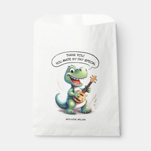 Cute Dinosaur Singing  Dino Music Kids Birthday Favor Bag