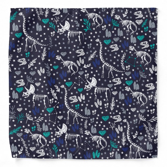 Cute Dinosaur Skeletons Bandana (Front)
