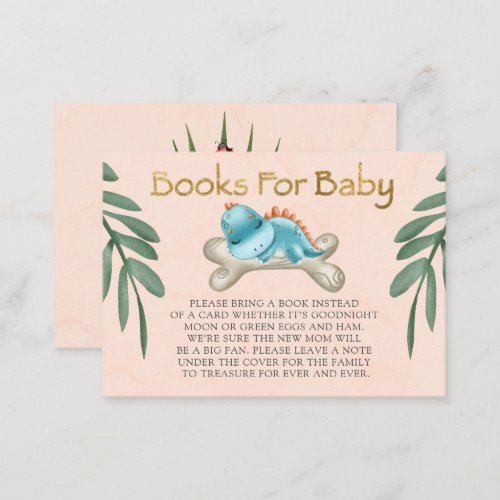 Cute Dinosaur Sleeping Books For Baby Business Card