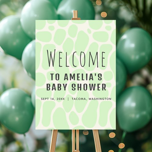 Cute Dinosaur Spots Neutral Baby Welcome Sign