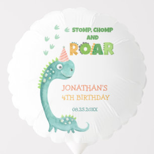 Cute Dinosaur Stomp Chomp Roar Birthday Balloon