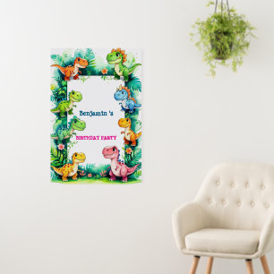 Cute Dinosaur T rex Birthday Party Welcome  Foam Board