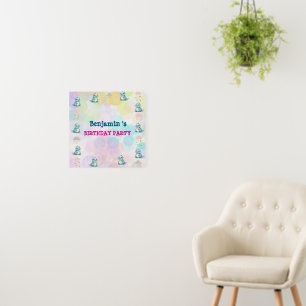 Cute Dinosaur T rex Birthday Party Welcome  Foam Board