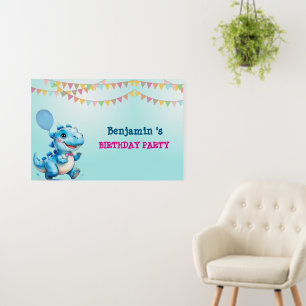 Cute Dinosaur T rex Birthday Party Welcome  Foam Board