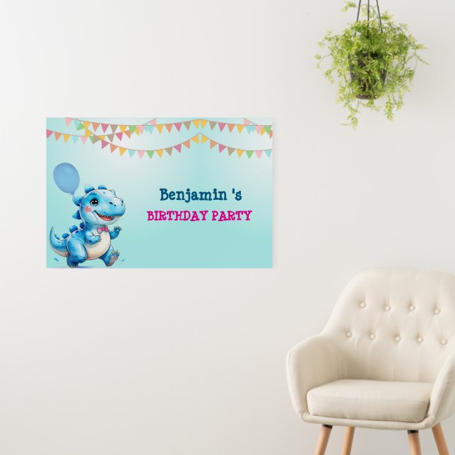 Cute Dinosaur T rex Birthday Party Welcome  Foam Board (In Situ (Wall))