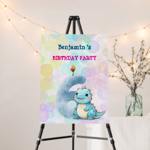 Cute Dinosaur T rex Birthday Party Welcome  Foam Board