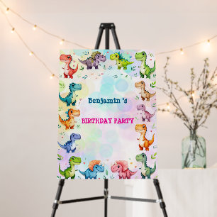 Cute Dinosaur T rex Birthday Party Welcome  Foam Board
