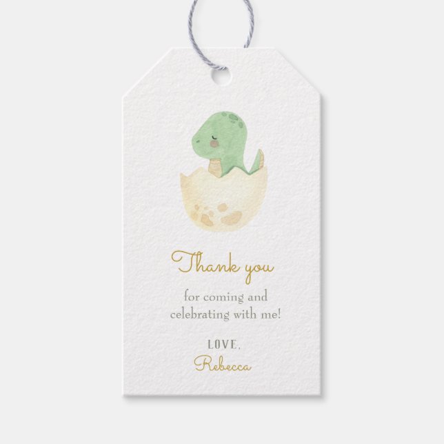 Cute Dinosaur Thank you Gift Tags (Front)