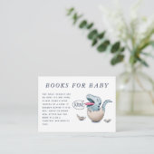 Cute Dinosaur Theme Baby Shower Book Request Enclosure Card (Standing Front)