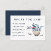 Cute Dinosaur Theme Baby Shower Book Request Enclosure Card (Front/Back)