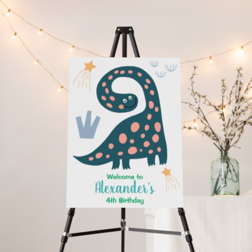 Cute Dinosaur Theme Birthday Party Foam Board