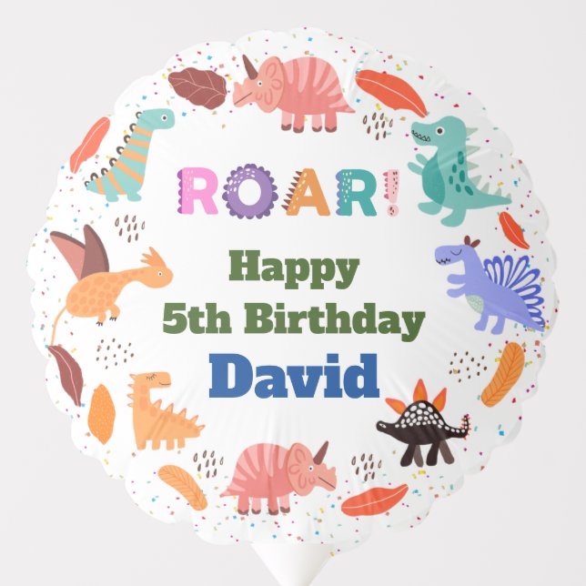 Cute Dinosaur themed birthday party decoration  Balloon (Front)