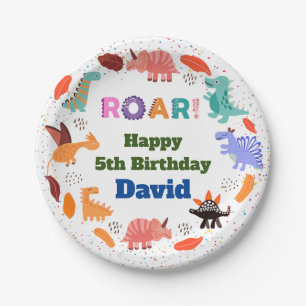 Cute Dinosaur themed birthday party tableware  Pap Paper Plates