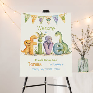 Cute Dinosaur Themed Birthday Welcome Foam Board
